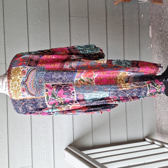Natural Life Sierra Patchwork Print Duster Size L/XL Boho Multicolor Casual - Picture 8 of 11
